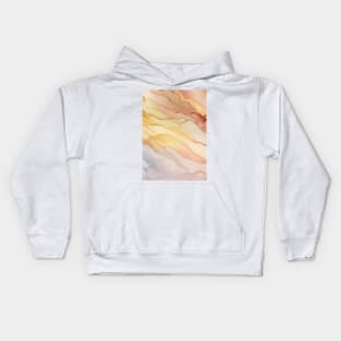 Abstract art in yellow and orange Kids Hoodie